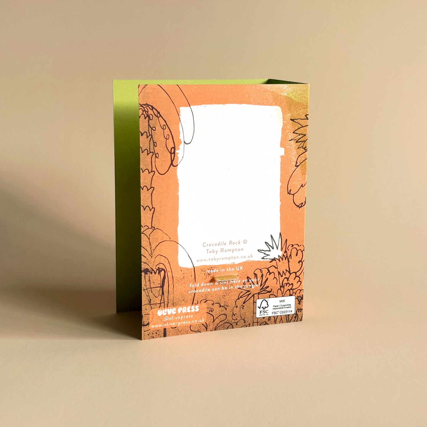 Crocodile Rock 3D die-cut kids jungle greetings card by Toby Rampton