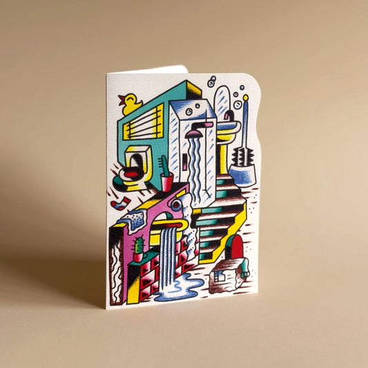 Shower Thoughts die-cut card by BlackDog