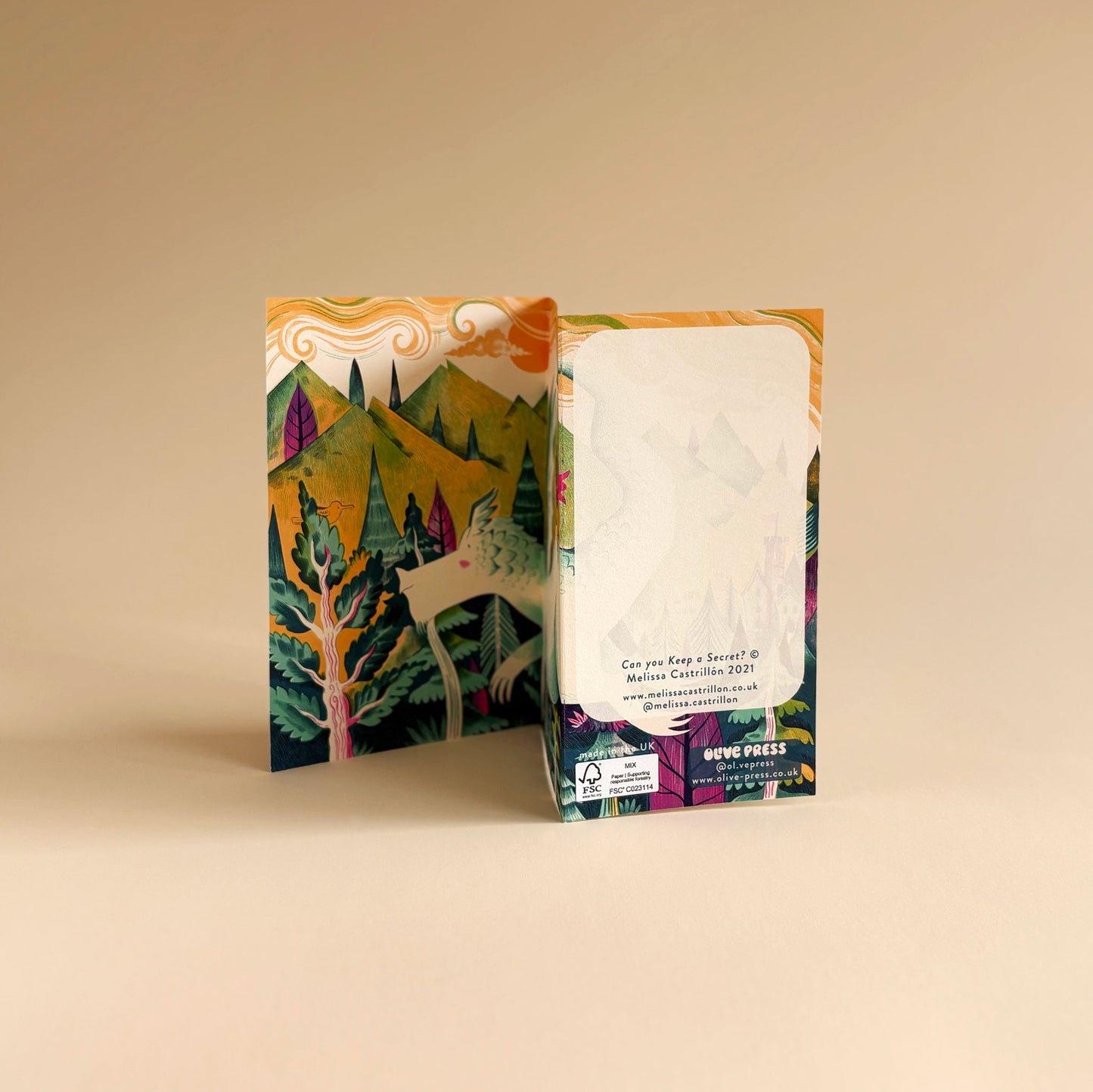 Can You Keep a Secret? concertina 3D kids greetings card by Melissa Castrillón