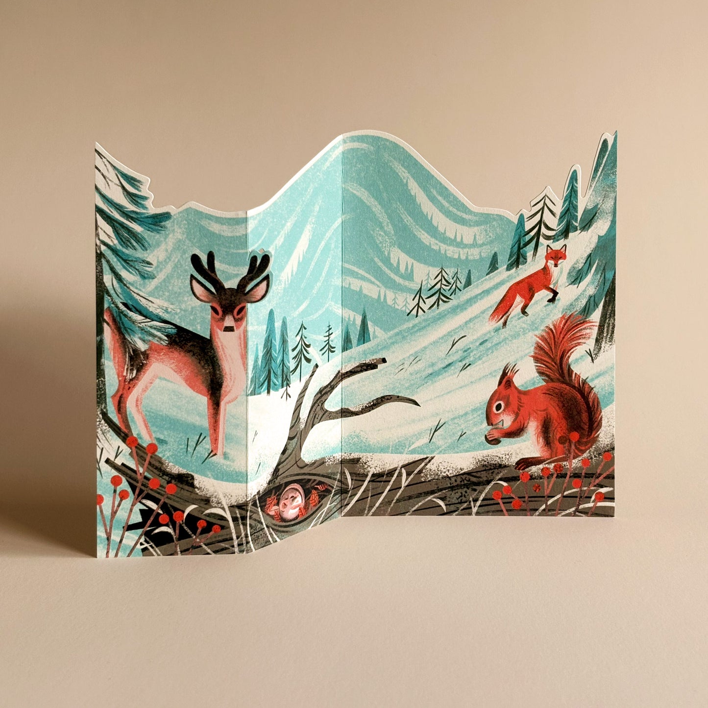 Winter Hike concertina card by Martin Stanev