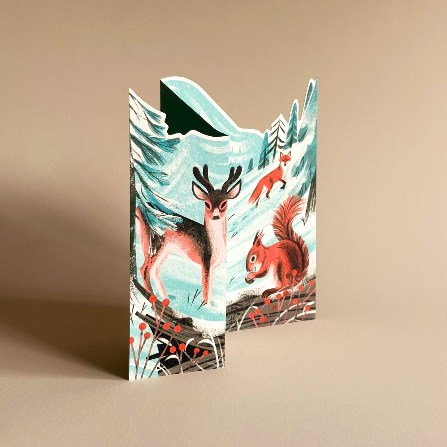 Winter Hike concertina card by Martin Stanev