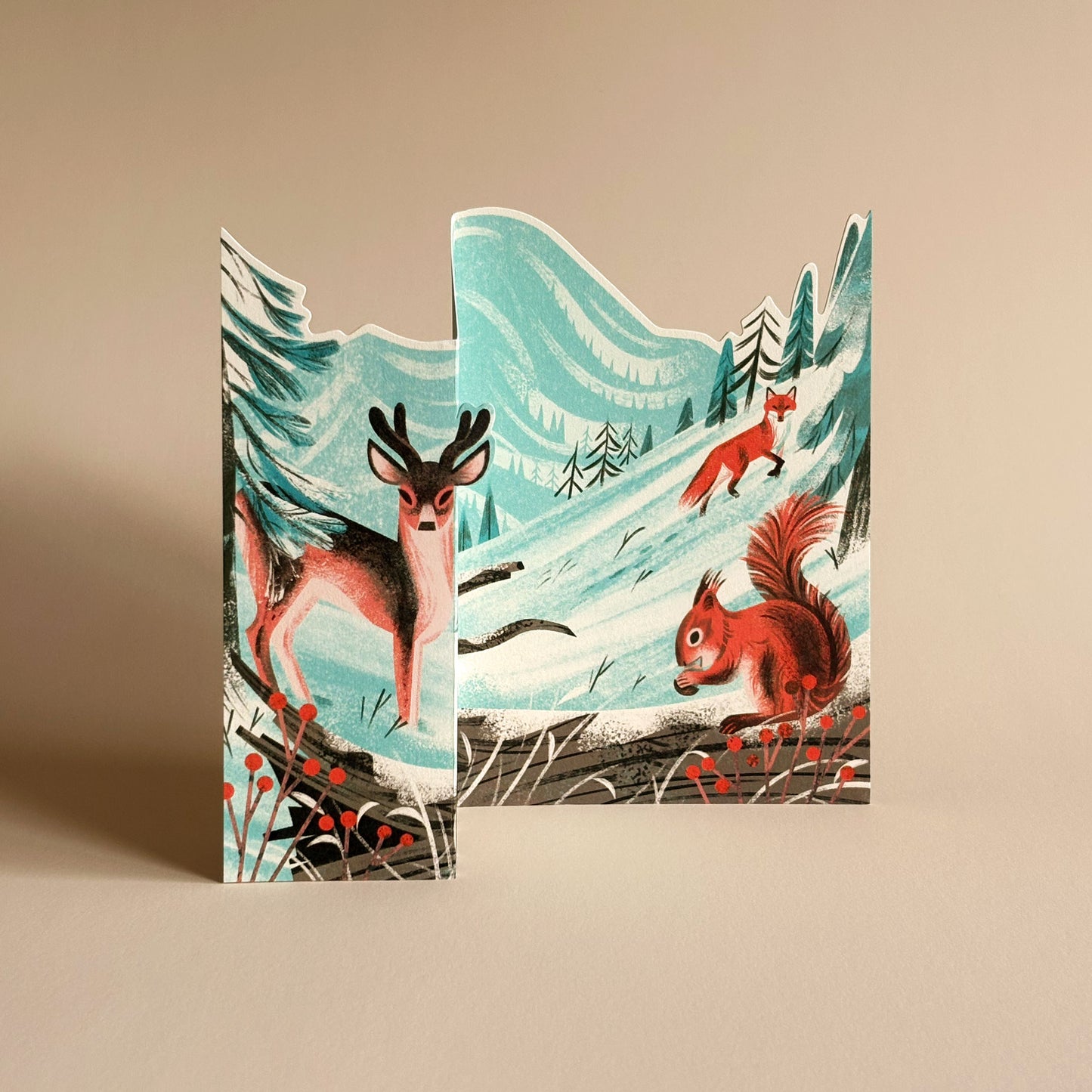 Winter Hike concertina card by Martin Stanev