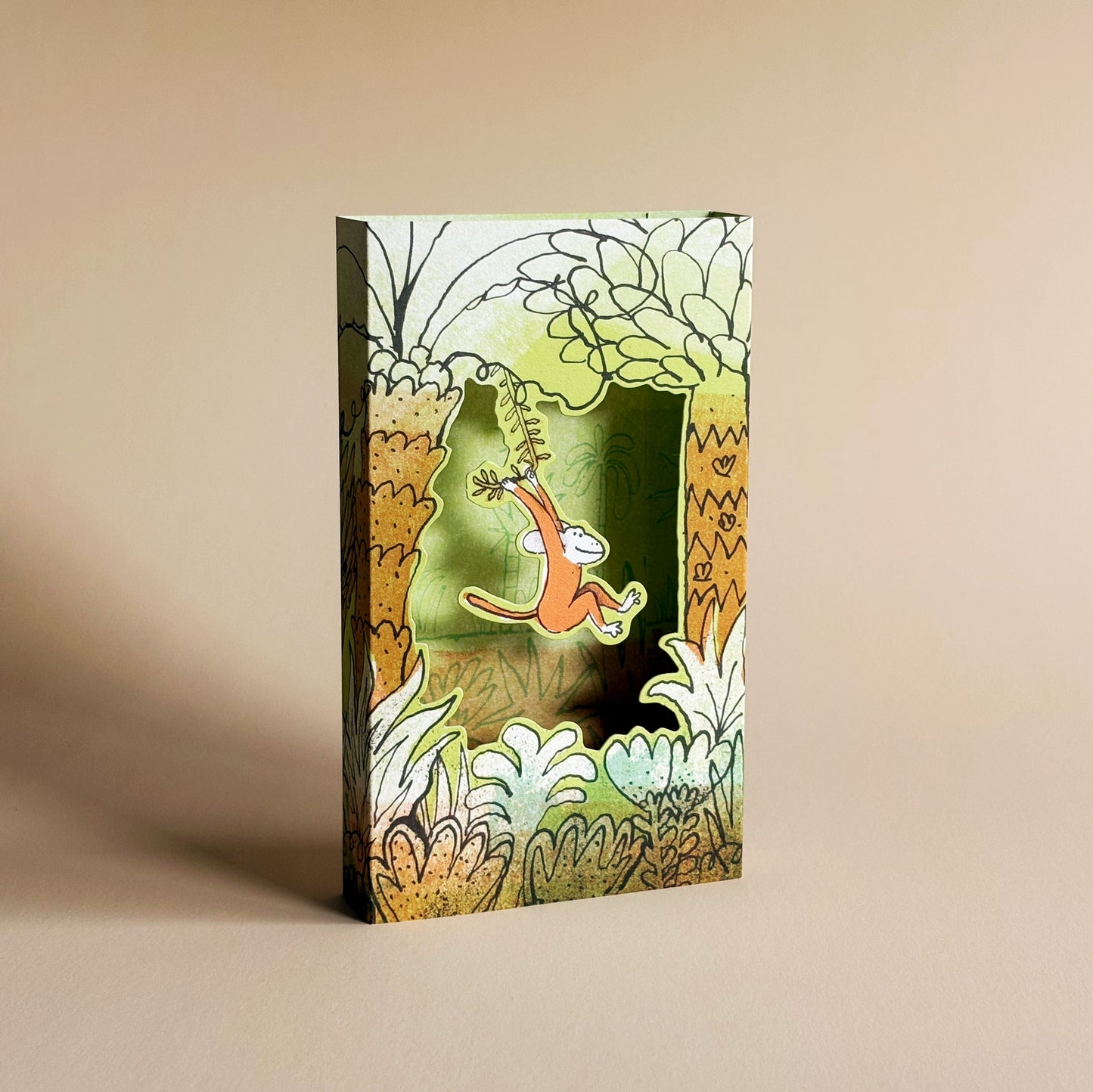 Monkeying Around 3D card by Toby Rampton
