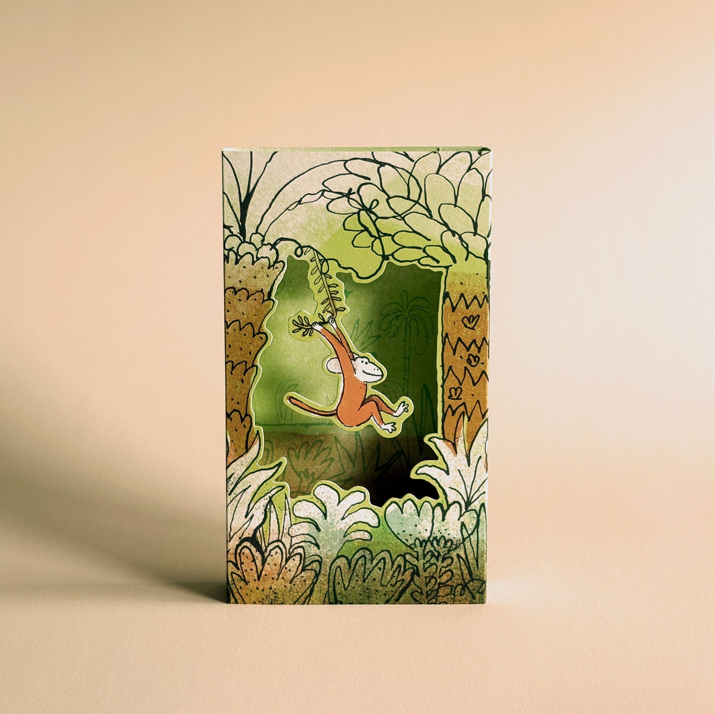 Monkeying Around 3D card by Toby Rampton